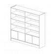 Bookshelf with 2 Sections 4 Doors 